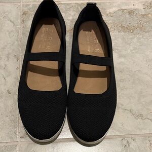 Taryn Rose Black Mary Jane Flats